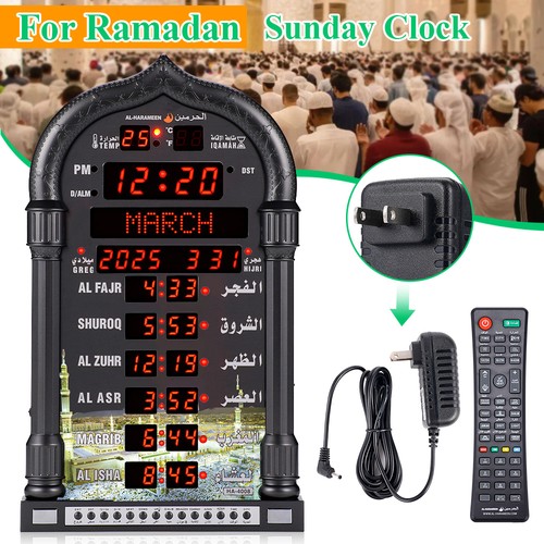 Azan clock led muslim prayer - azan, clock,