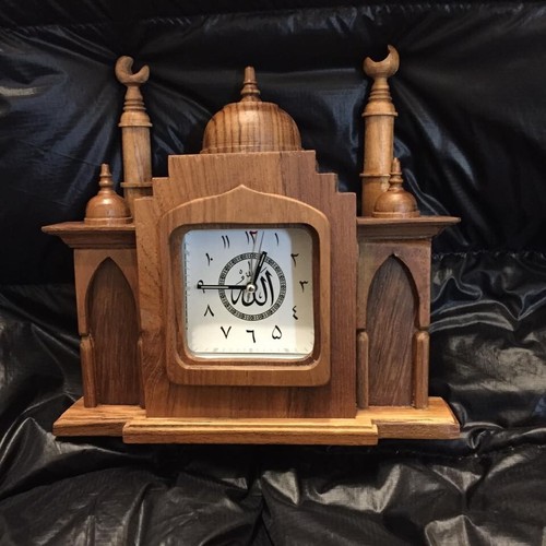 Azan clock wooden - clock,