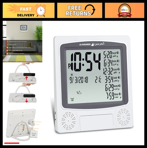 Digital azan clock with - clock, prayer